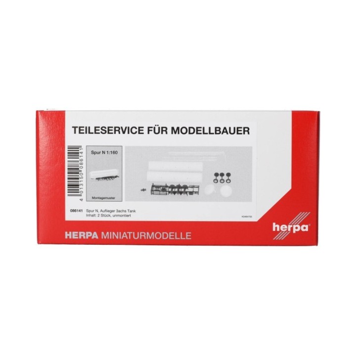 Herpa Reservedelsservice Spur N (1:160) trailer 3-akslet Tank 2 stk – produktbillede 3