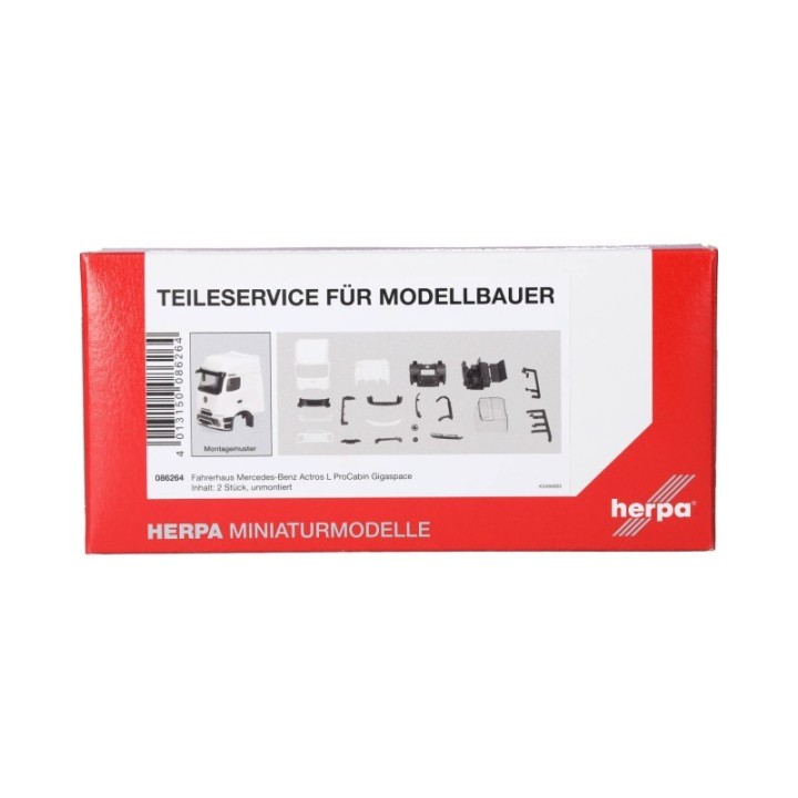 Herpa Reservedelsservice: førerhus Mercedes-Benz Actros L ProCabin Gigaspace hvid (2 stk.) – produktbillede 3