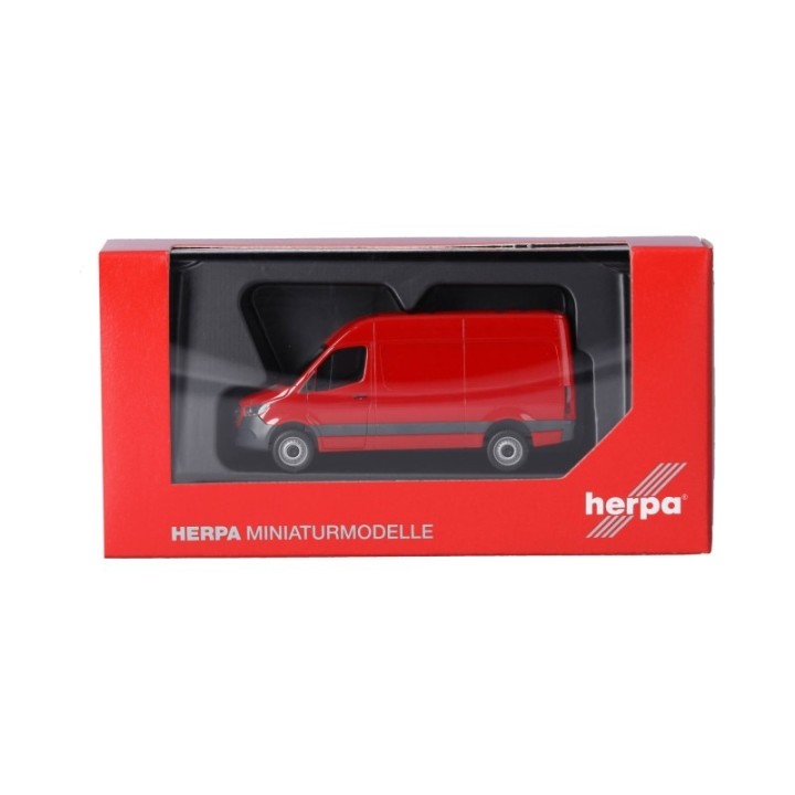 Herpa Mercedes-Benz Sprinter 18 kassevogn med højt tag rød – produktbillede 5
