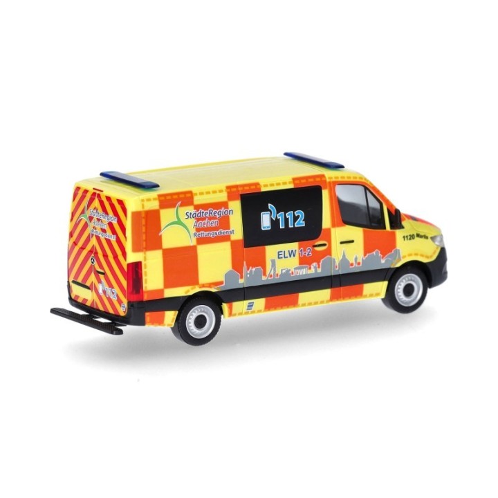 Herpa Mercedes-Benz Sprinter Flachdach Rettungsdienst StädteRegion Aachen (Nordrhein-Westfalen/Aachen) – produktbillede 2