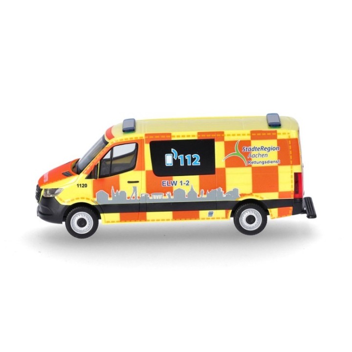 Herpa Mercedes-Benz Sprinter Flachdach Rettungsdienst StädteRegion Aachen (Nordrhein-Westfalen/Aachen) – produktbillede 3