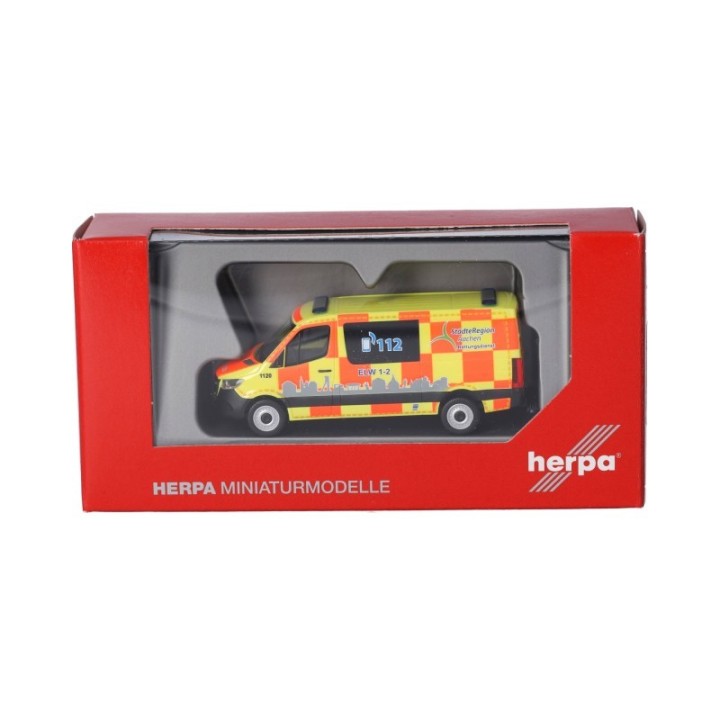 Herpa Mercedes-Benz Sprinter Flachdach Rettungsdienst StädteRegion Aachen (Nordrhein-Westfalen/Aachen) – produktbillede 5