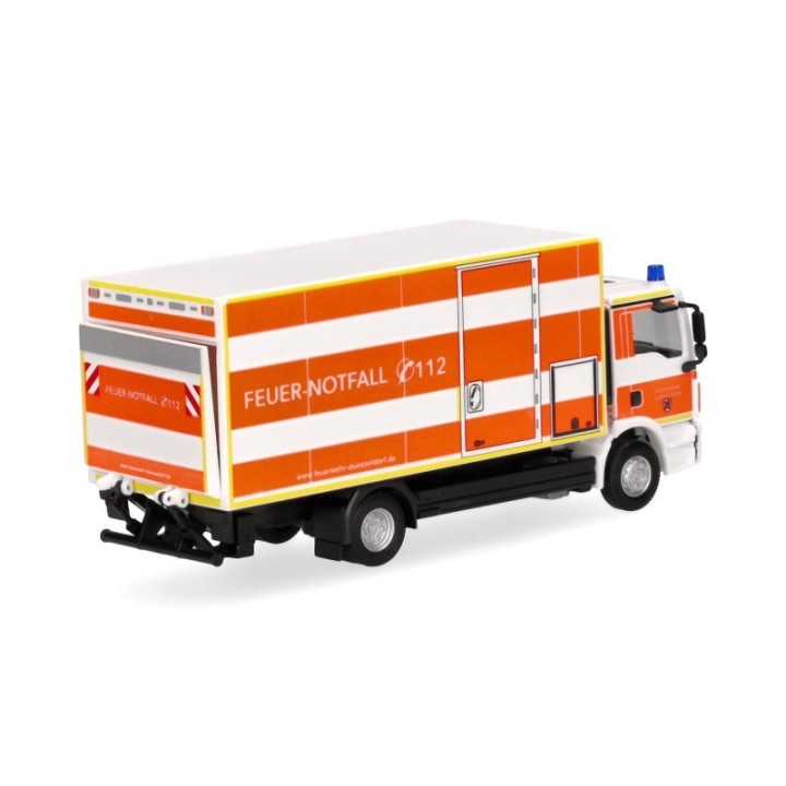 Herpa MAN TGM Koffer-LKW mit lift Feuerwehr Düsseldorf – produktbillede 2