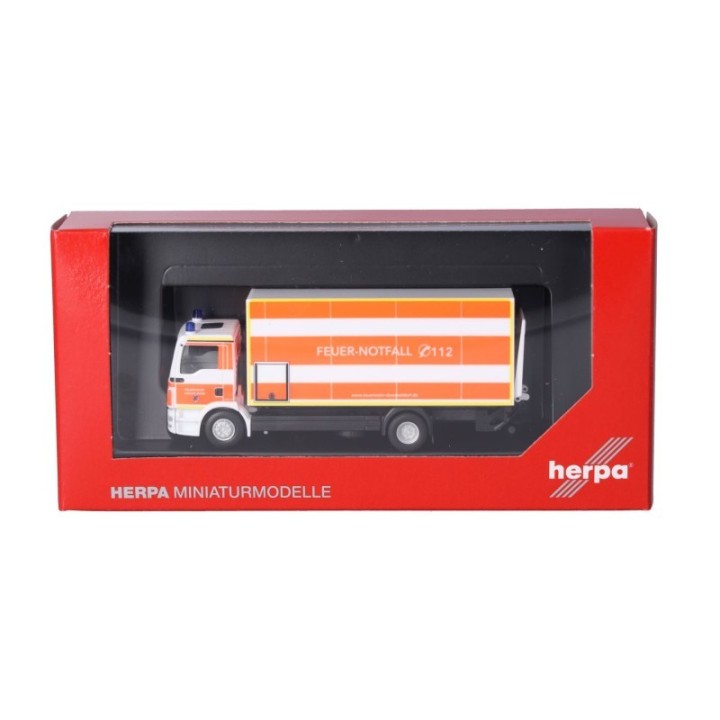 Herpa MAN TGM Koffer-LKW mit lift Feuerwehr Düsseldorf – produktbillede 5