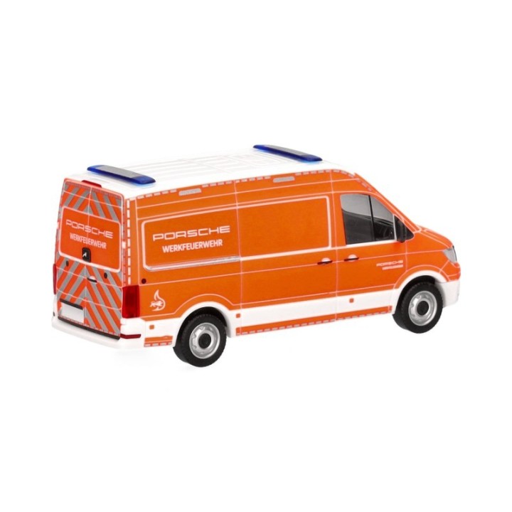 Herpa MAN TGE kassevogn med højt tag Werkfeuerwehr Porsche Stuttgart – produktbillede 2