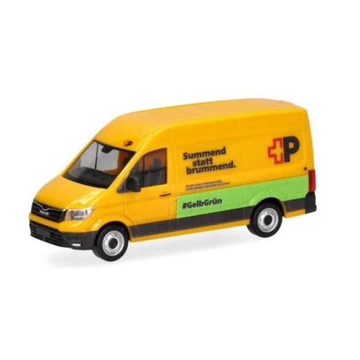 Herpa MAN eTGE kassevogn med højt tag Schweizer Post (Schweiz)