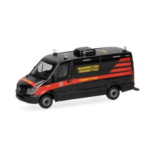 Herpa Mercedes-Benz Sprinter 13 kassevogn med lavt tag Gerätewagen Höhenrettung Tierrettung Essen e.V