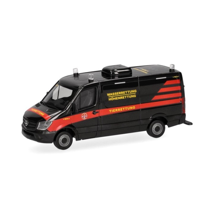 Herpa Mercedes-Benz Sprinter 13 kassevogn med lavt tag Gerätewagen Höhenrettung Tierrettung Essen e.V