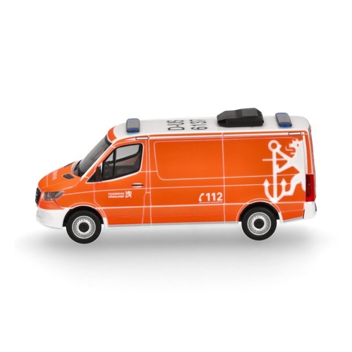 Herpa Mercedes-Benz Sprinter 18 Halbbus Flachdach Feuerwehr Düsseldorf (Nordrhein-Westfalen/Düsseldorf) – produktbillede 4