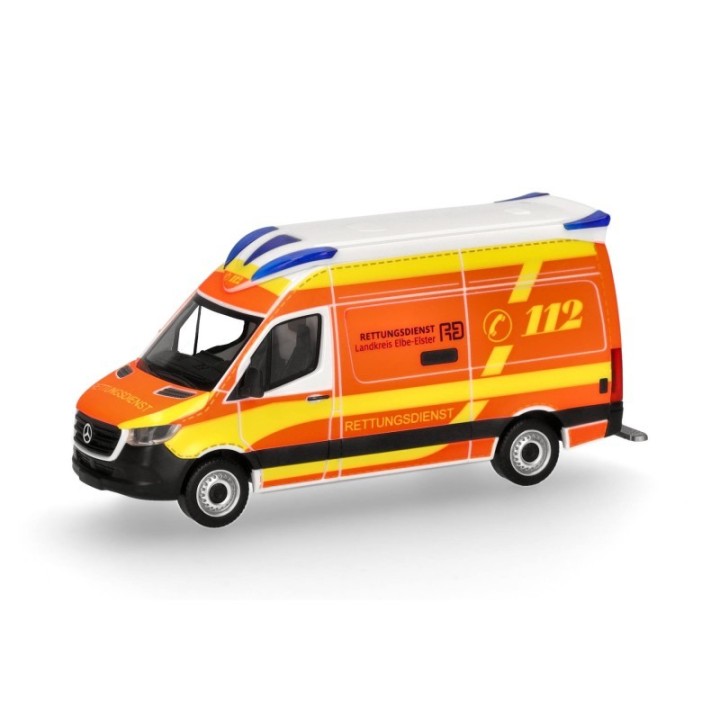 Herpa Mercedes-Benz Sprinter 18 Delfis RTW Rettungsdienst Landkreis Elbe-Elster (Brandenburg /Herzberg)