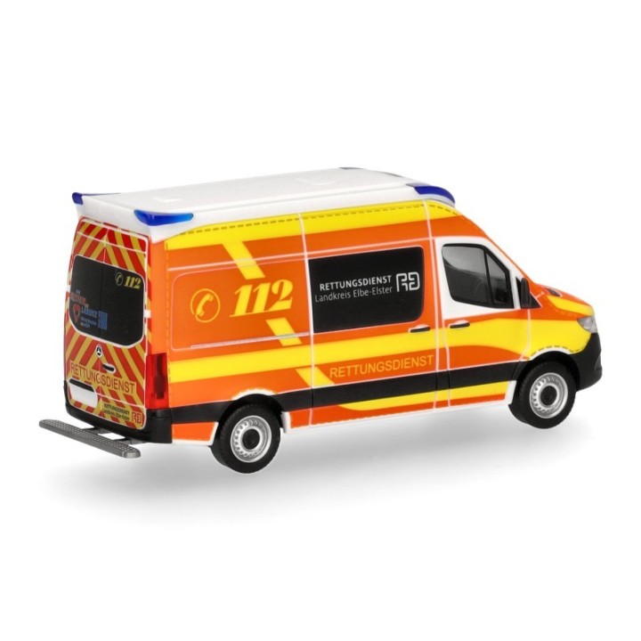 Herpa Mercedes-Benz Sprinter 18 Delfis RTW Rettungsdienst Landkreis Elbe-Elster (Brandenburg /Herzberg) – produktbillede 2