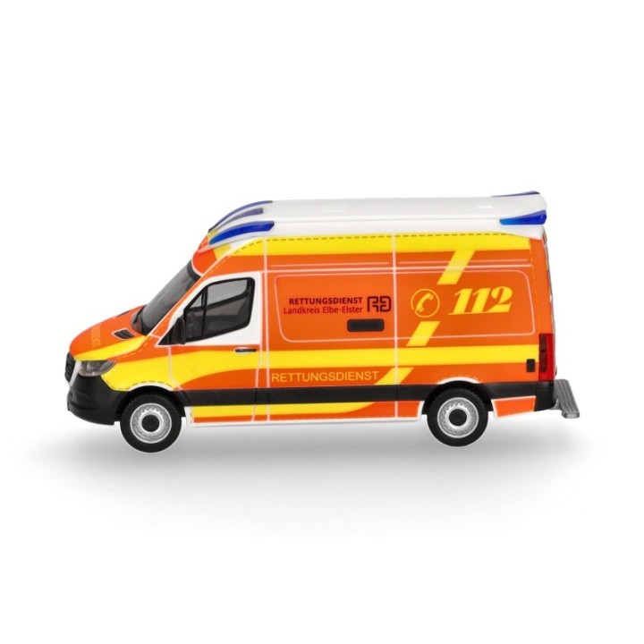 Herpa Mercedes-Benz Sprinter 18 Delfis RTW Rettungsdienst Landkreis Elbe-Elster (Brandenburg /Herzberg) – produktbillede 4
