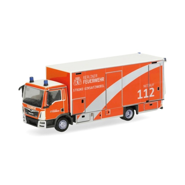 Herpa MAN TGL Euro 6c Koffer-LKW Berliner Feuerwehr/Stroke-Einsatzmobil