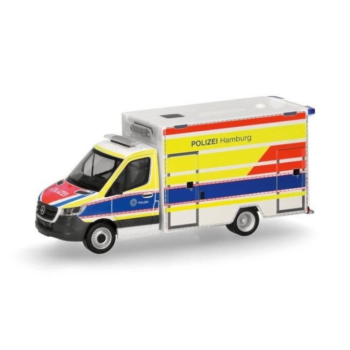 Herpa Mercedes-Benz Sprinter 18 Fahrtec RTW Polizei Hamburg
