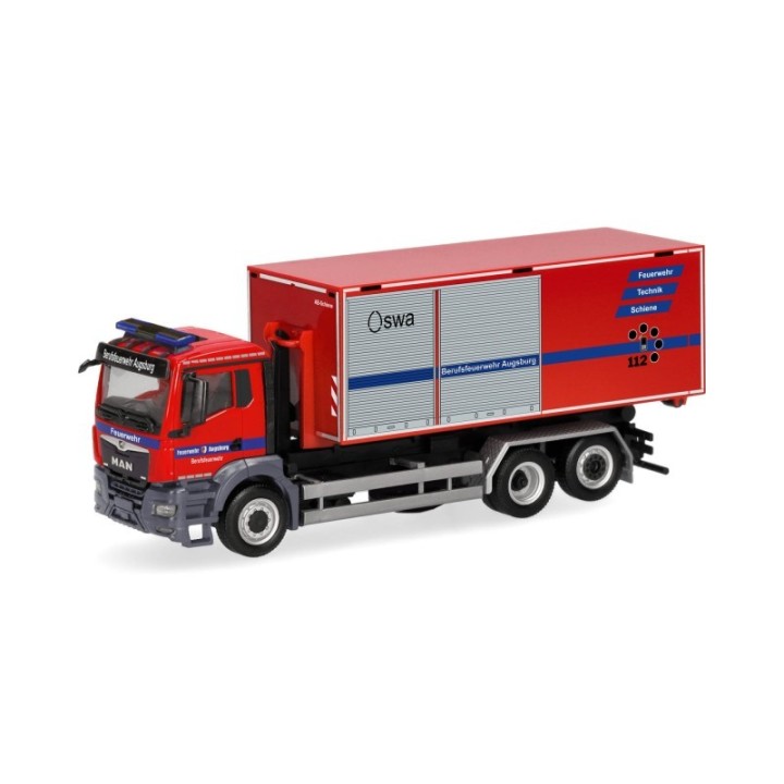 Herpa MAN TGS NN vekselladschassis-LKW 3-akslet Feuerwehr Augsburg