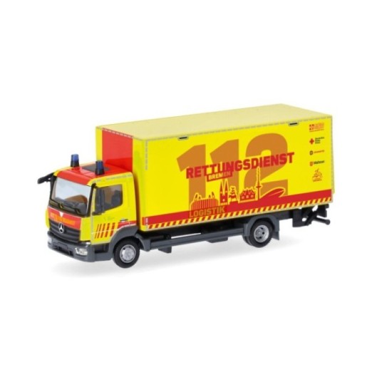 Herpa Mercedes-Benz Atego 13 Koffer-LKW mit lift Rettungsdienst Feuerwehr Bremen - Logistik