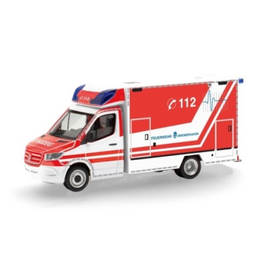 Herpa Mercedes-Benz Sprinter 18 Fahrtec RTW Feuerwehr Bremerhaven