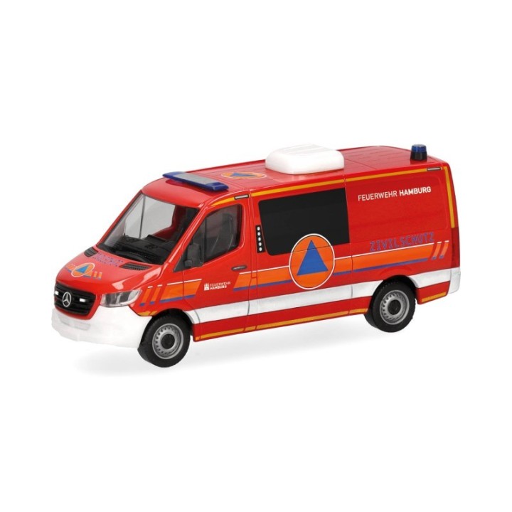 Herpa Mercedes-Benz Sprinter 18 Halbbus Flachdach Feuerwehr Hamburg/CBRN-ErKW