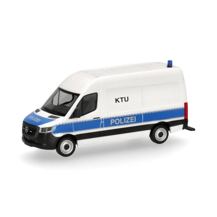 Herpa Mercedes-Benz Sprinter 18 kassevogn med højt tag Polizei Nordrhein-Westfalen/KTU