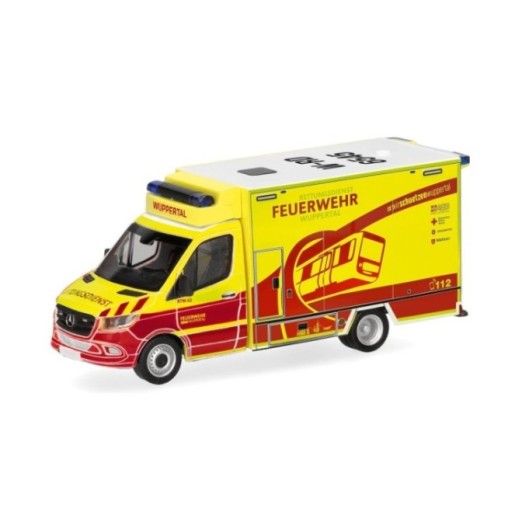Herpa Mercedes-Benz Sprinter 18 Fahrtec RTW Feuerwehr Wuppertal