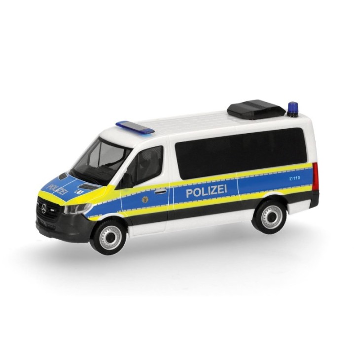 Herpa Mercedes-Benz Sprinter 18 Bus Flachdach Polizei Berlin