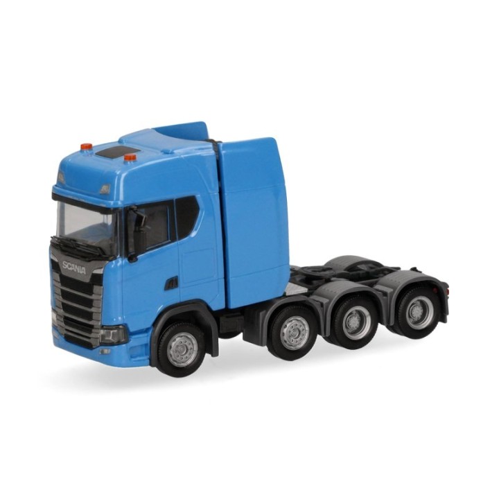 Herpa Scania CS 20 højt tag Schwerlasttrækker 4-akslet himmelblå
