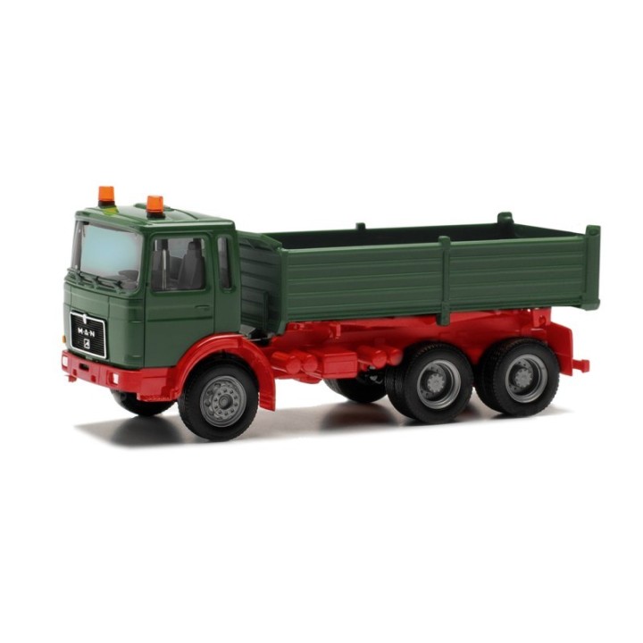 Herpa BASIC MAN F8 Kipp-LKW 3-akslet grøn/rød