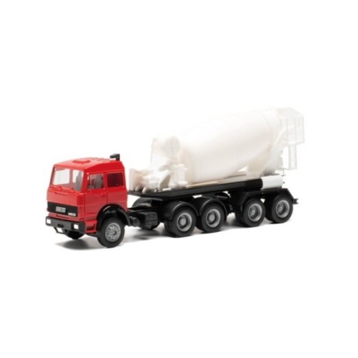 Herpa Iveco Unic Betonmischer-sættevognstræk rød/hvid