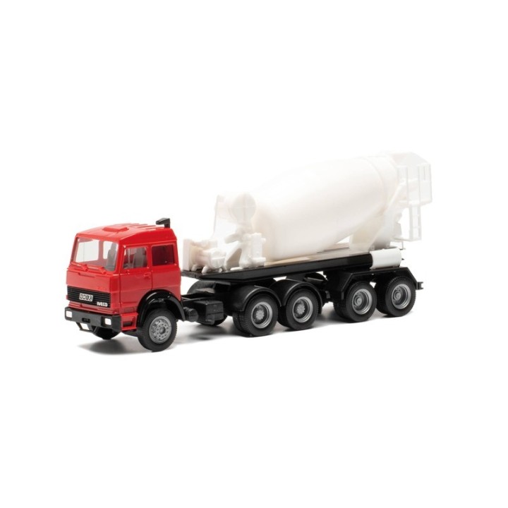 Herpa Iveco Unic Betonmischer-sættevognstræk rød/hvid