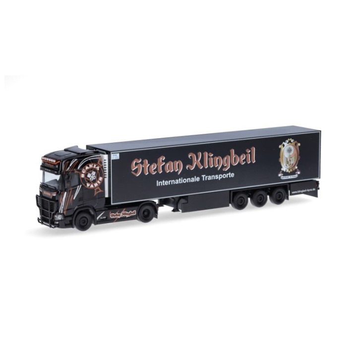 Herpa Scania CS20 HD kølekasse-sættevognstræk Stefan Klingbeil (Hessen / Gladenbach)