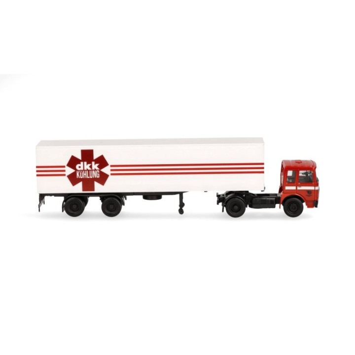 Herpa Roman Diesel kasse-sættevognstræk 2a/2a VEB Kraftverkehr Meißen / DKK Kühlung – produktbillede 3