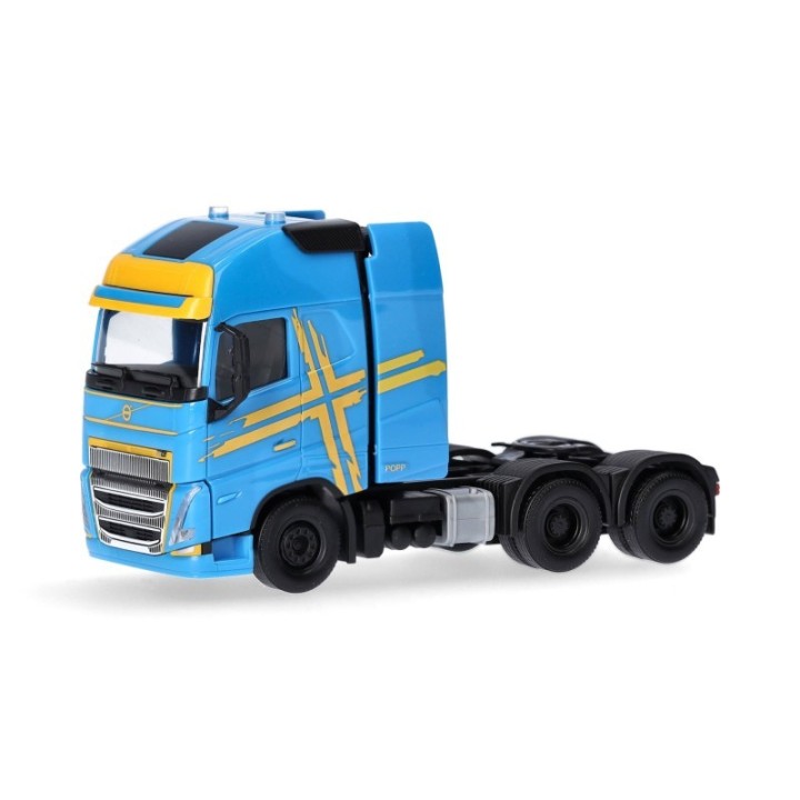 Herpa Volvo FH 16 GL XL 2020 trækker mit Schwerlastturm 3-akslet blå