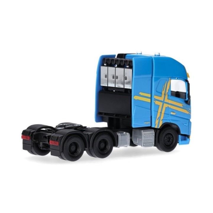 Herpa Volvo FH 16 GL XL 2020 trækker mit Schwerlastturm 3-akslet blå – produktbillede 2
