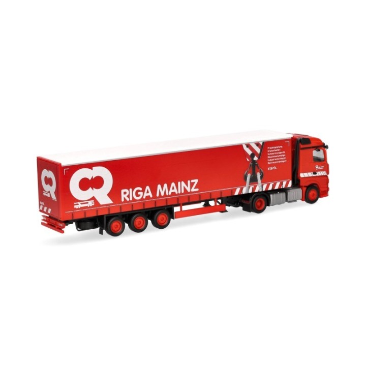 Herpa Mercedes-Benz Actros Streamspace gardintrailer-sættevognstræk Riga Mainz – produktbillede 2