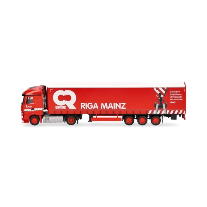 Herpa Mercedes-Benz Actros Streamspace gardintrailer-sættevognstræk Riga Mainz – produktbillede 4