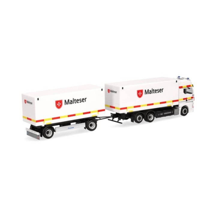 Herpa MAN TGX GX Wechselkoffer-trækker-anhænger-kombination Malteser/Bad Reichenhall – produktbillede 2