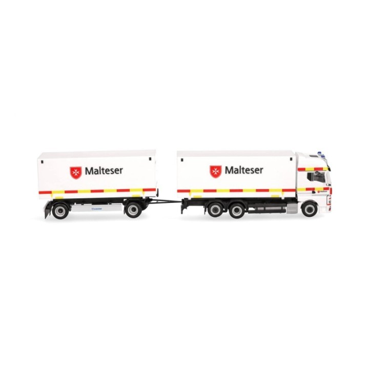Herpa MAN TGX GX Wechselkoffer-trækker-anhænger-kombination Malteser/Bad Reichenhall – produktbillede 3