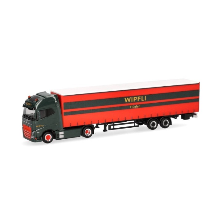 Herpa Volvo FH GL XL Electric gardintrailer-sættevognstræk Wipfli (Schweiz)