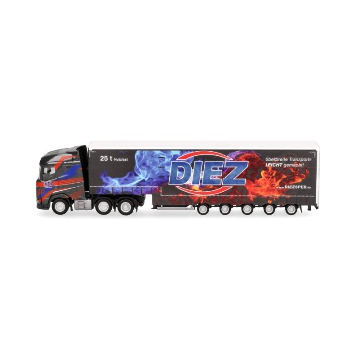 Herpa DAF XG Volumengardintrailer-sættevognstræk Diez – produktbillede 4