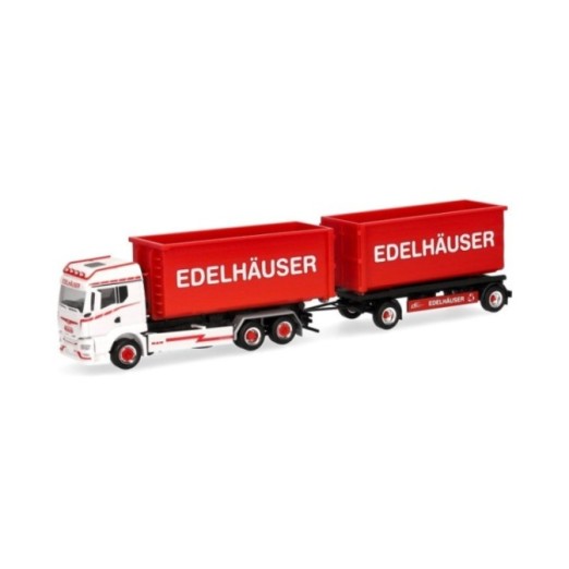 Herpa MAN TGS TM Abrollmulden-trækker-anhænger-kombination Edelhäuser