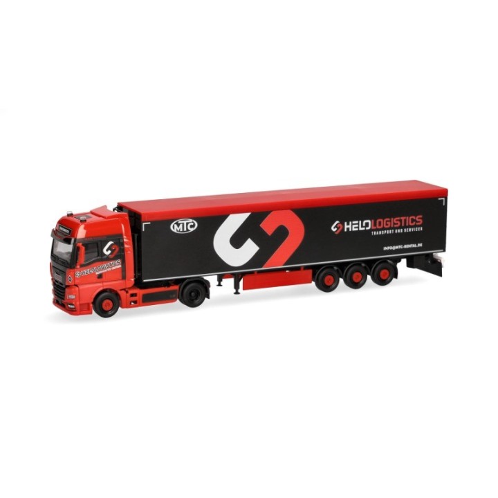 Herpa MAN TGX GX gående gulv-sættevognstræk Helo-Logistik