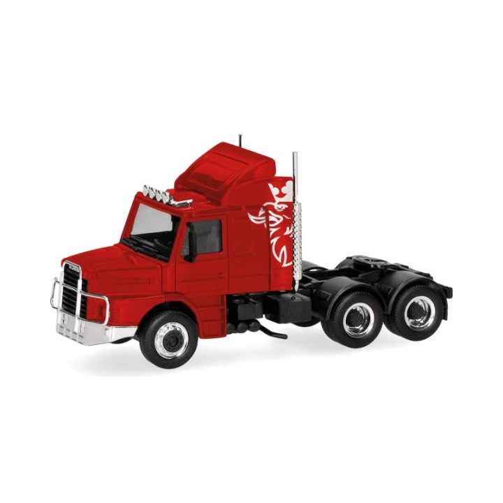 Herpa Scania Hauber 142 trækker 3-akslet (6x4) rød