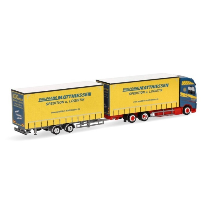 Herpa Volvo FH GL XL 2020 Jumbogardintrailertandem-Hänerzug Wolfgang Matthiessen – produktbillede 2