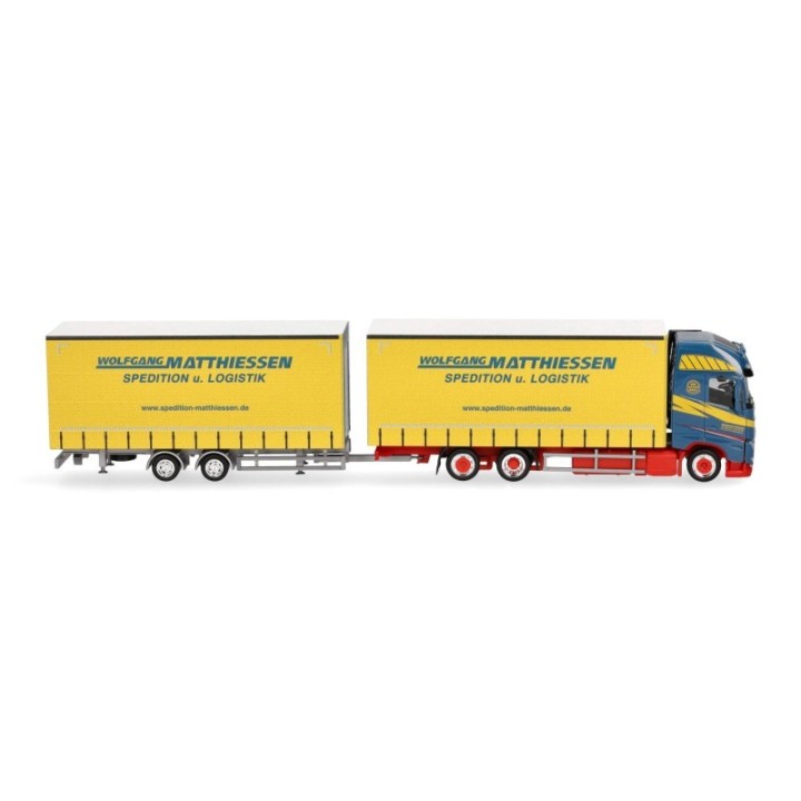 Herpa Volvo FH GL XL 2020 Jumbogardintrailertandem-Hänerzug Wolfgang Matthiessen – produktbillede 3