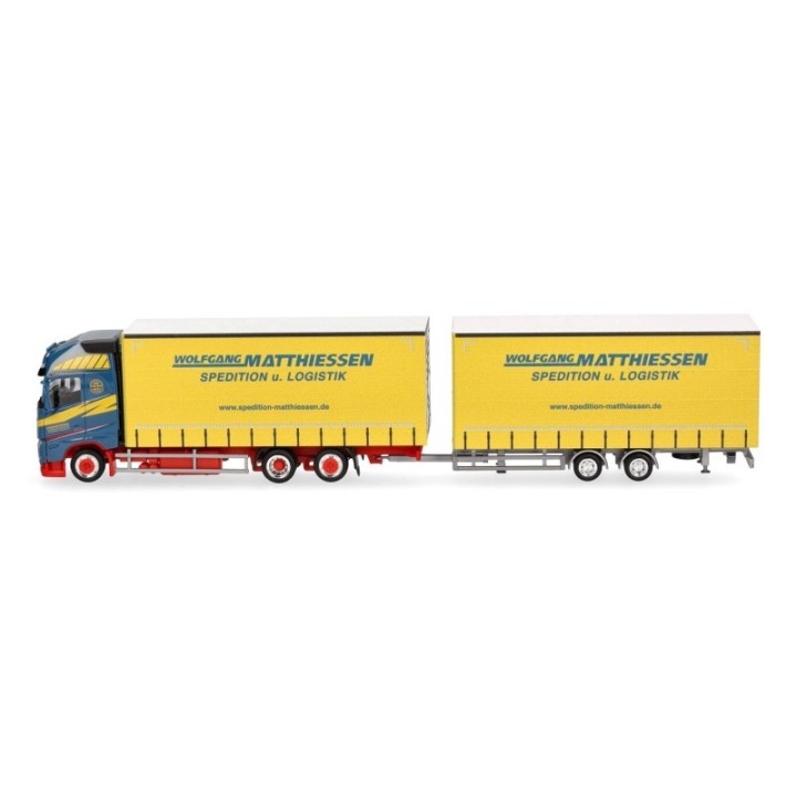 Herpa Volvo FH GL XL 2020 Jumbogardintrailertandem-Hänerzug Wolfgang Matthiessen – produktbillede 4