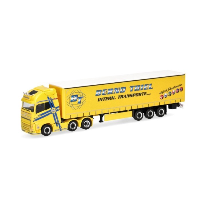Herpa Volvo FH GL XL 2020 6x2 gardintrailer-sættevognstræk Bernd Thiel Transporte