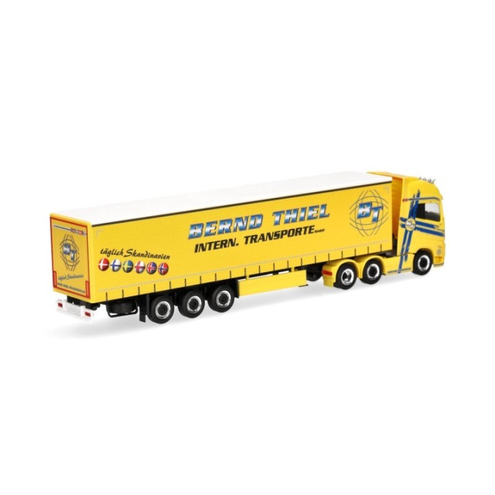 Herpa Volvo FH GL XL 2020 6x2 gardintrailer-sættevognstræk Bernd Thiel Transporte – produktbillede 2