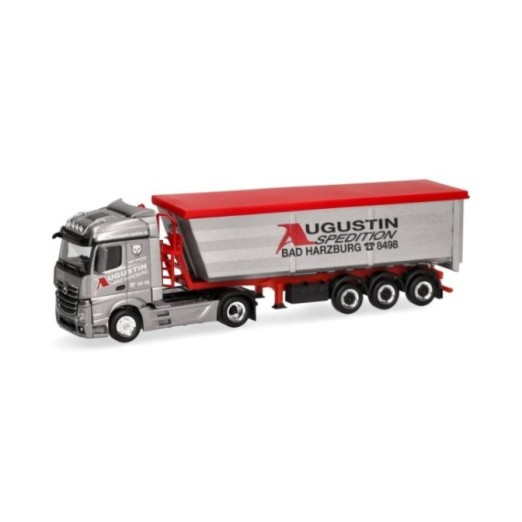 Herpa Mercedes-Benz Actros Streamspace Stahlmulden-sættevognstræk Augustin Spedition