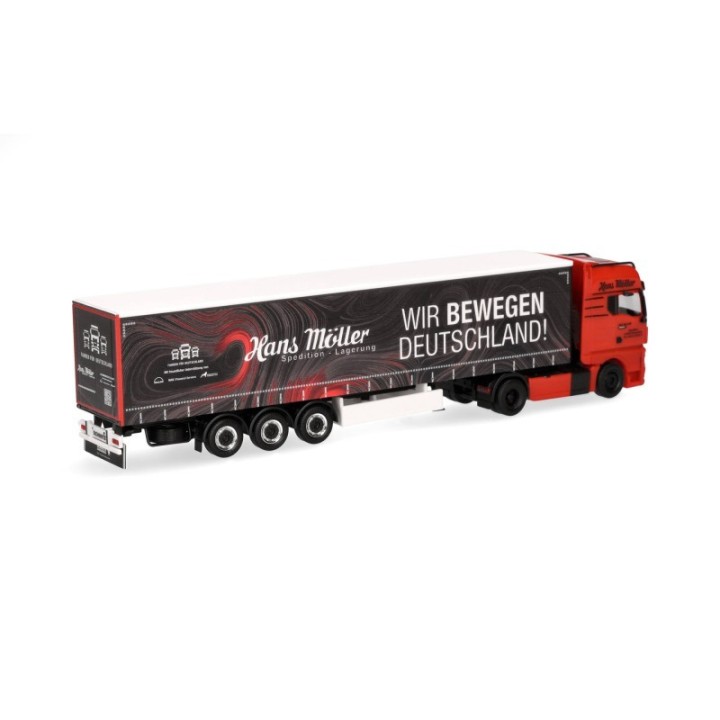 Herpa MAN TGX GX gardintrailer-sættevognstræk Hans Möller / Wir bewegen Deutschland – produktbillede 2