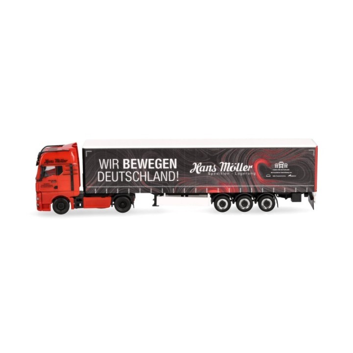 Herpa MAN TGX GX gardintrailer-sættevognstræk Hans Möller / Wir bewegen Deutschland – produktbillede 4